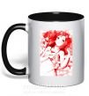 Чашка с цветной ручкой Девушка аниме арт красный Черный фото