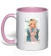Чашка с цветной ручкой Спящая красавица аниме Нежно розовый фото