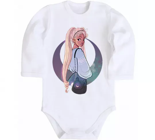 Детский боди Сейлор Мун рисунок Белый фото