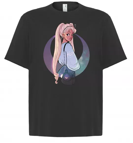 Футболка Оверсайз Сейлор Мун рисунок Черный фото