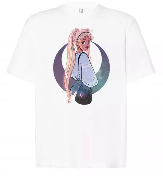 Футболка Оверсайз Сейлор Мун рисунок Белый фото