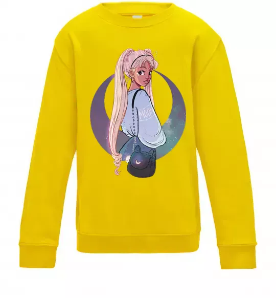 Детский Свитшот Сейлор Мун рисунок Солнечно желтый фото