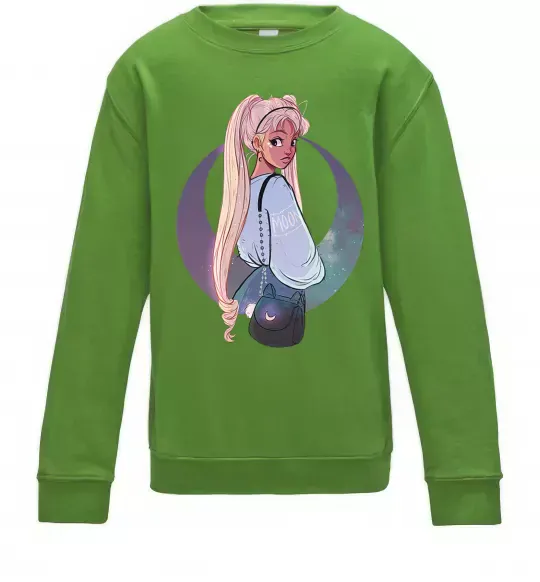 Детский Свитшот Сейлор Мун рисунок Лаймовый фото