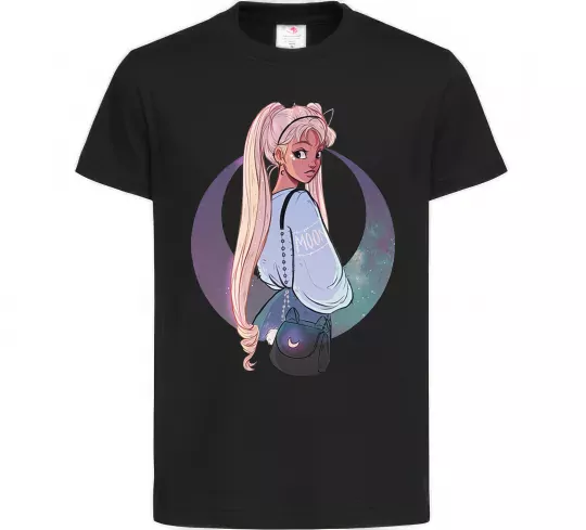 Детская футболка Сейлор Мун рисунок Черный фото