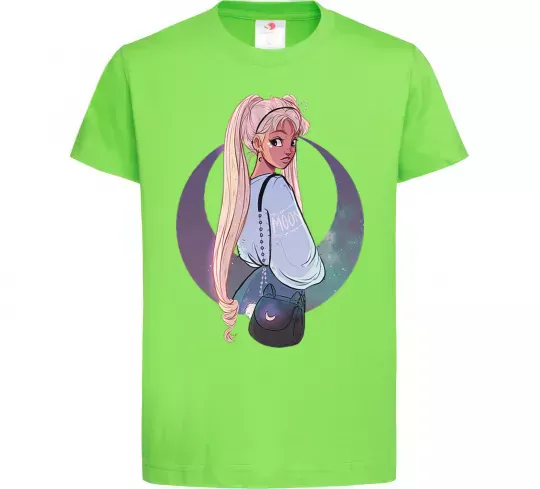 Детская футболка Сейлор Мун рисунок Лаймовый фото