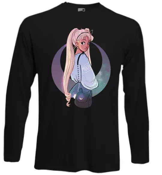 Лонгслив Сейлор Мун рисунок Черный фото