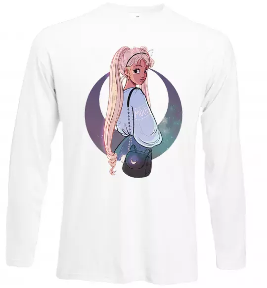 Лонгслив Сейлор Мун рисунок Белый фото