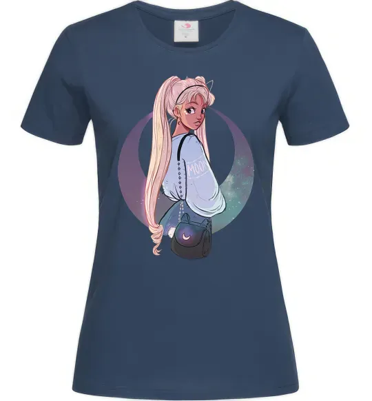 Жіноча футболка Сейлор Мун рисунок Темно-синій фото