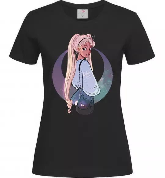 Жіноча футболка Сейлор Мун рисунок Чорний фото