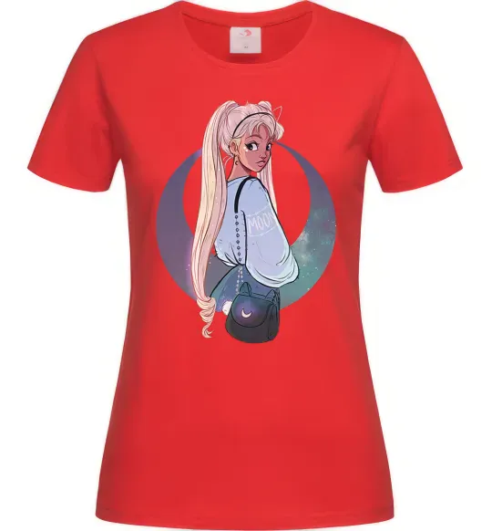 Жіноча футболка Сейлор Мун рисунок Червоний фото