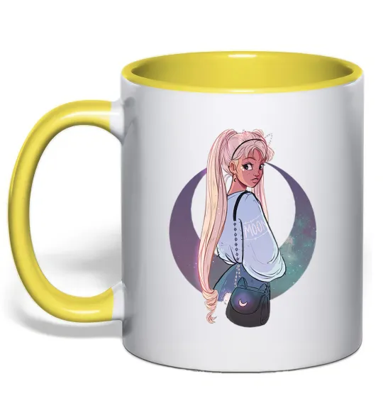 Чашка з кольоровою ручкою Сейлор Мун рисунок Лимонний фото