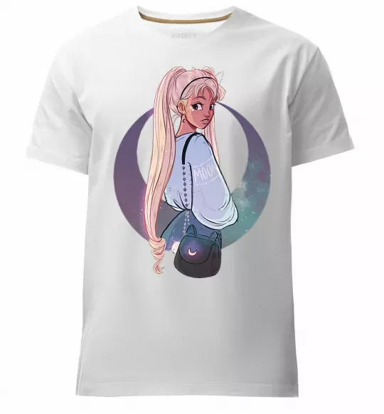 Чоловіча преміум футболка Сейлор Мун рисунок Білий фото