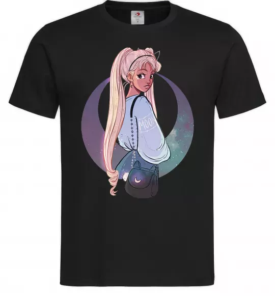 Чоловіча футболка Сейлор Мун рисунок Чорний фото