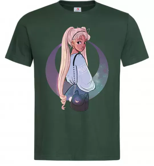 Чоловіча футболка Сейлор Мун рисунок Темно-зелений фото