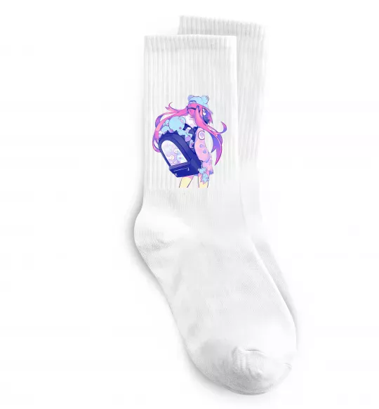 Носки Дівчина аніме спина Белый фото