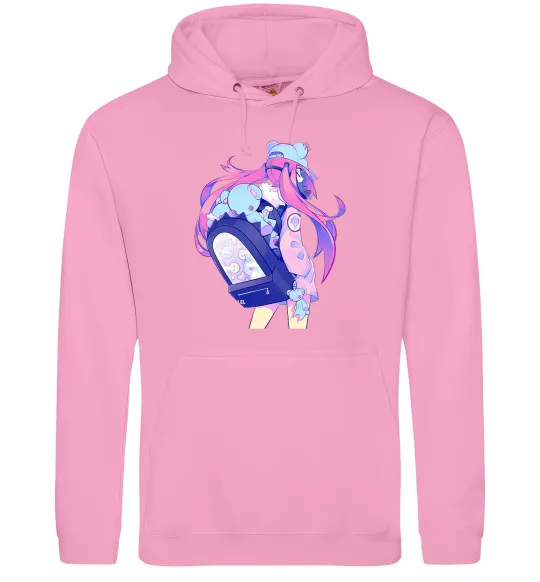 Мужская толстовка (худи) Дівчина аніме спина Розовый фото