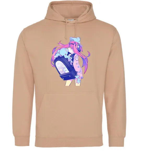 Жіноча толстовка (худі) Дівчина аніме спина Пісочний фото