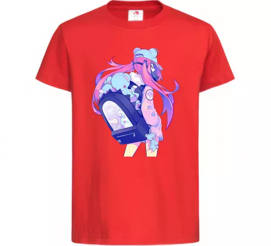 Дитяча футболка Дівчина аніме спина Червоний фото