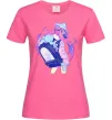 Женская футболка Дівчина аніме спина Ярко-розовый Женская футболка Дівчина аніме спина Ярко-розовый фото