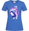 Женская футболка Дівчина аніме спина Ярко-синий Женская футболка Дівчина аніме спина Ярко-синий фото