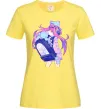 Женская футболка Дівчина аніме спина Лимонный Женская футболка Дівчина аніме спина Лимонный фото