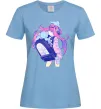 Женская футболка Дівчина аніме спина Голубой Женская футболка Дівчина аніме спина Голубой фото