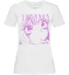Жіноча футболка Дівчинка аніме рожевого кольору Білий фото