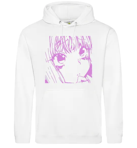 Жіноча толстовка (худі) Дівчинка аніме рожевого кольору Білий фото