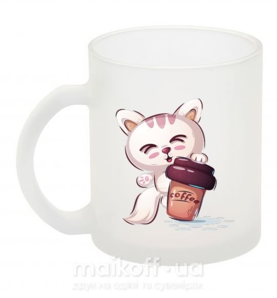 Чашка стеклянная Coffee kitten Фроузен фото