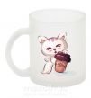 Чашка скляна Coffee kitten Фроузен фото