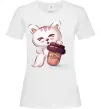 Жіноча футболка Coffee kitten Білий Жіноча футболка Coffee kitten Білий фото