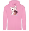 Женская толстовка (худи) Coffee kitten Розовый фото