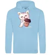 Женская толстовка (худи) Coffee kitten Голубой фото