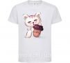 Детская футболка Coffee kitten Белый фото