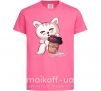 Дитяча футболка Coffee kitten Яскраво-рожевий фото