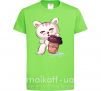Детская футболка Coffee kitten Лаймовый фото
