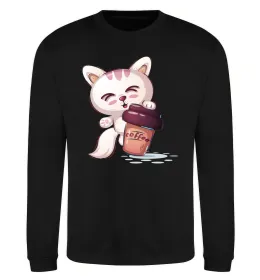 Світшот Coffee kitten Чорний фото