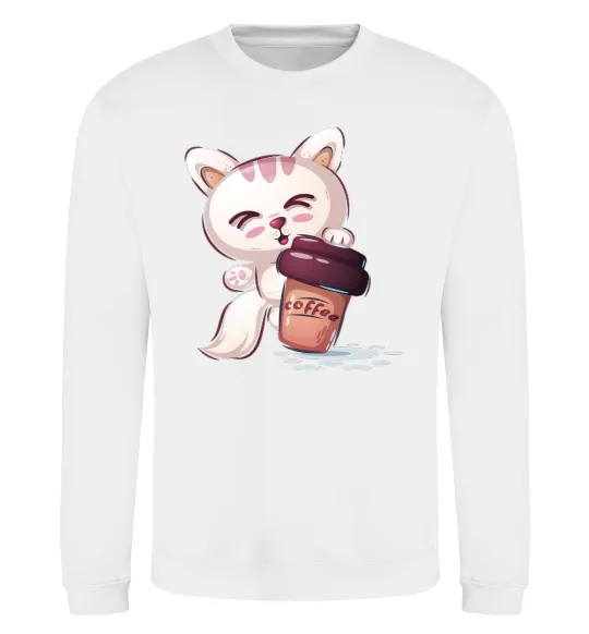 Свитшот Coffee kitten Белый фото