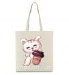 Эко-сумка Coffee kitten Бежевый фото