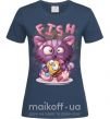 Женская футболка Fish and kitten Темно-синий фото