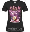 Женская футболка Fish and kitten Черный фото