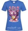 Женская футболка Fish and kitten Ярко-синий фото