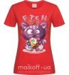 Женская футболка Fish and kitten Красный фото