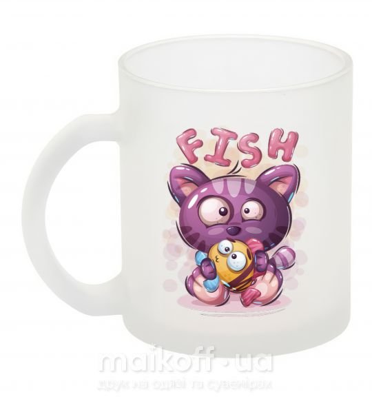 Чашка стеклянная Fish and kitten Фроузен фото