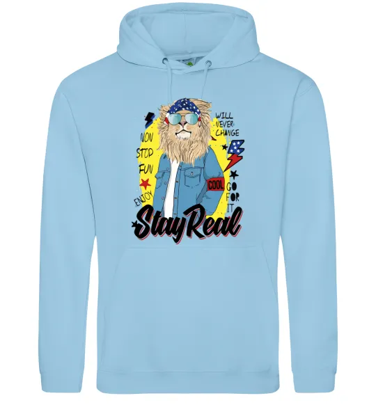 Жіноча толстовка (худі) Lion Stay real Блакитний фото