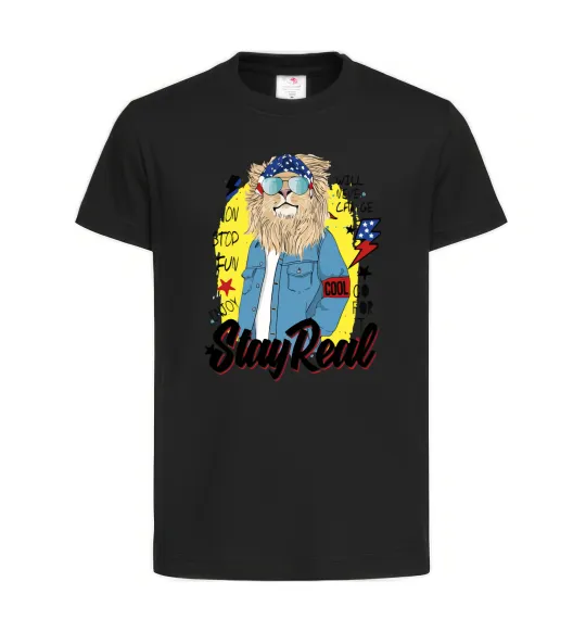 Детская футболка Lion Stay real Черный фото