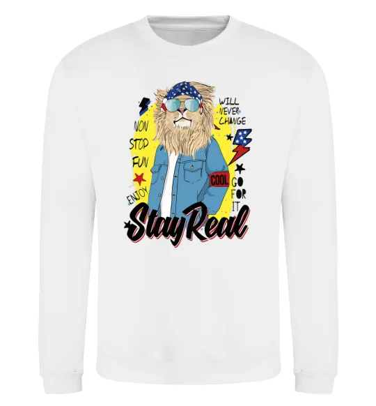 Свитшот Lion Stay real Белый фото