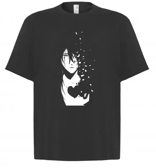 Футболка Оверсайз Anime boy without heart Черный фото
