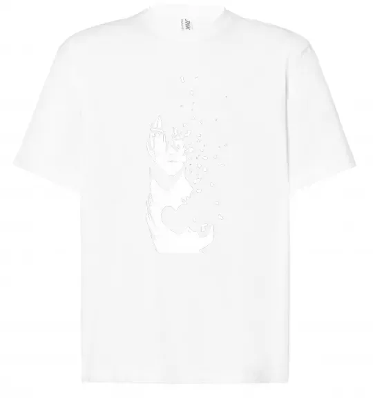 Футболка Оверсайз Anime boy without heart Белый фото