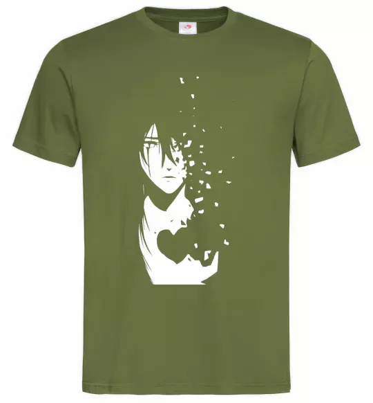 Чоловіча футболка Anime boy without heart Оливковий фото